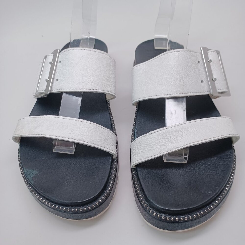 Sorel‎ Womens Sandals Roaming Two Strap Slip On Slide Wedge White Black Size 9.5 - Picture 3 of 16